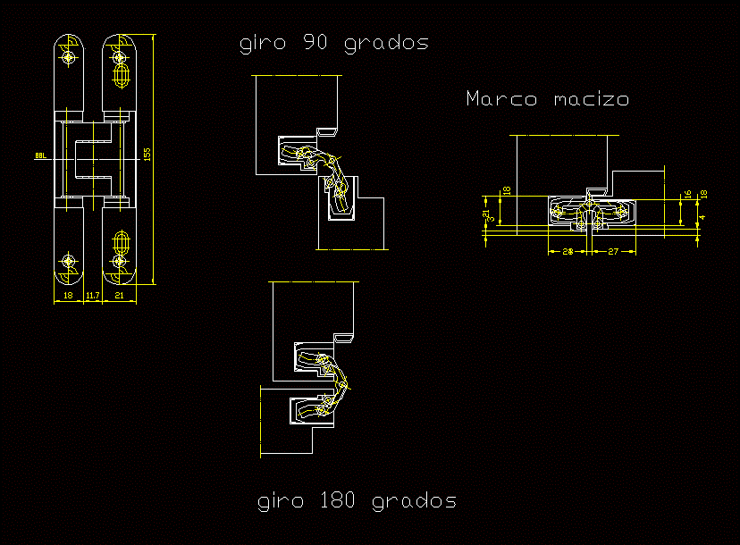 Hidden Hinges DWG Detail for AutoCAD • Designs CAD