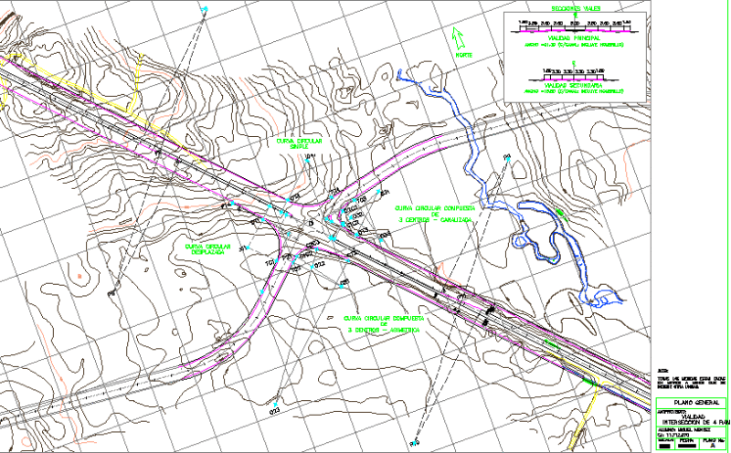 Highway Intersection DWG Section for AutoCAD