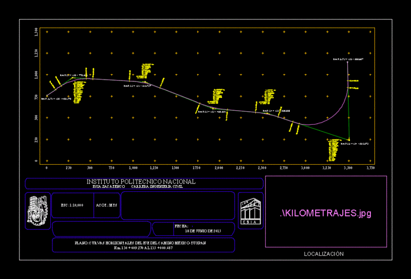 Horizontal Alignment – Highway Mexico – Tuxpan DWG Block for AutoCAD