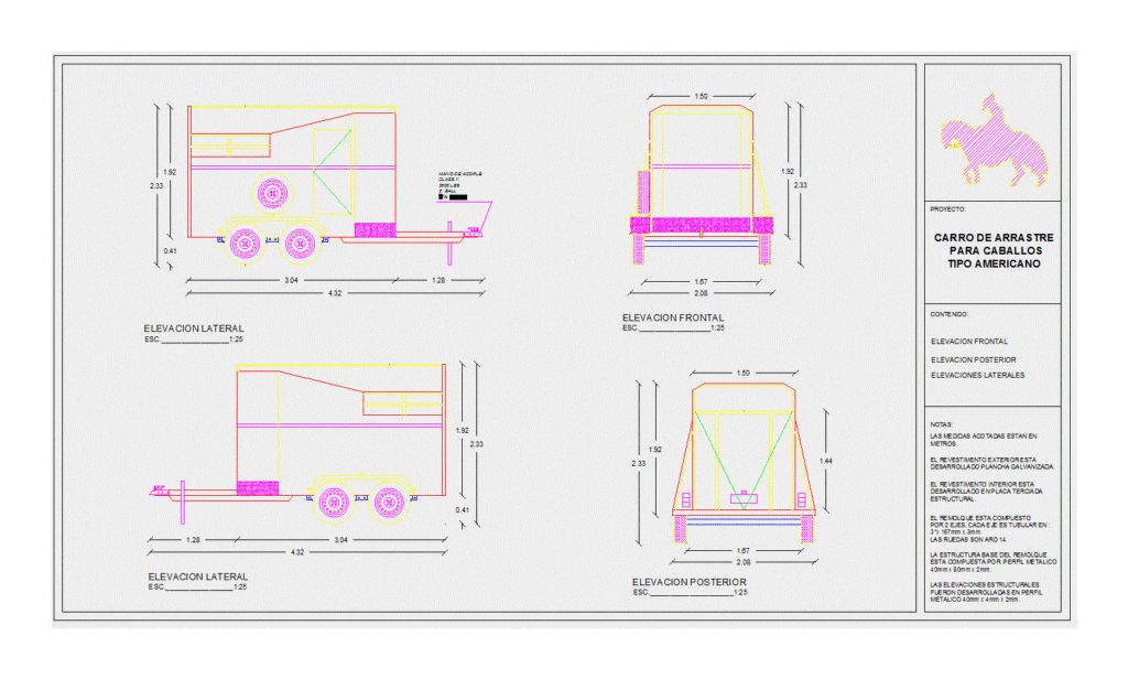 Horse Trailer DWG Block for AutoCAD