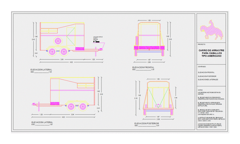 Horse Trailer DWG Block for AutoCAD