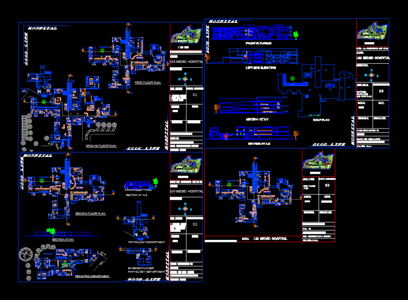 Hospital DWG Section for AutoCAD