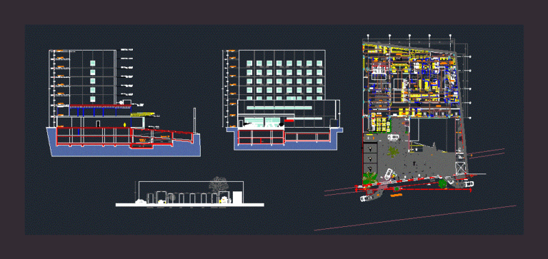 Hospital DWG Section for AutoCAD