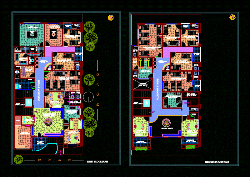 Hospital And Private Residence DWG Block for AutoCAD