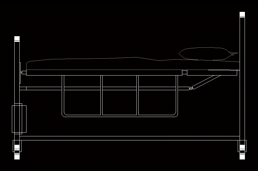 Hospital Bed 2D DWG Elevation for AutoCAD • Designs CAD