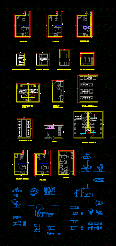 Hospital Furniture 2D DWG Block for AutoCAD