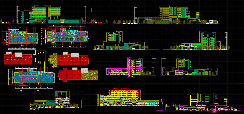 Hospital H3 – Fourth Level (Part 2) DWG Block for AutoCAD
