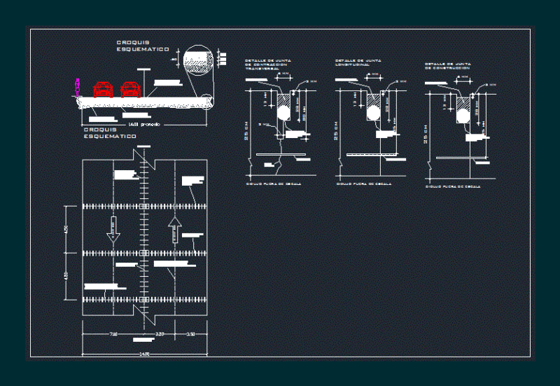 Hydraulic Concrete Pavement DWG Section for AutoCAD