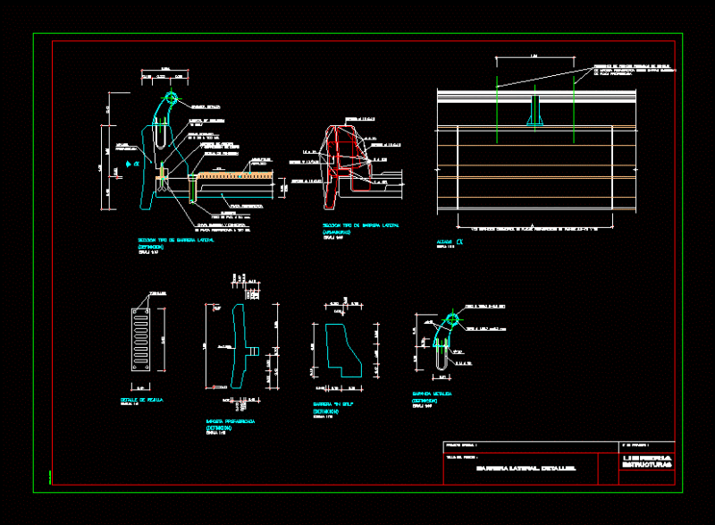 Imposta Side Barrier DWG Detail for AutoCAD