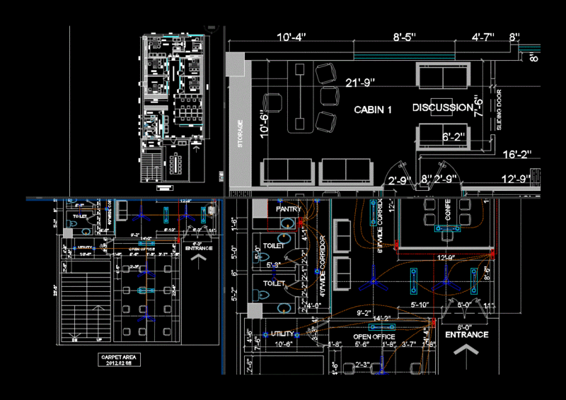 Interior Design Offices DWG Block for AutoCAD