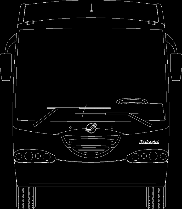 Irizar Bus, Front View DWG Block for AutoCAD