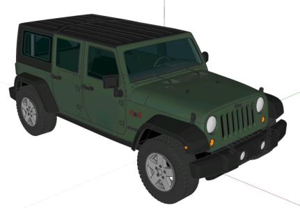 Jeep Wrangler Unlimited 2009 - 3D SKP Model for SketchUp • Designs CAD