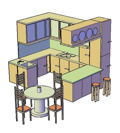 Kitchen 3D DWG Model for AutoCAD • Designs CAD