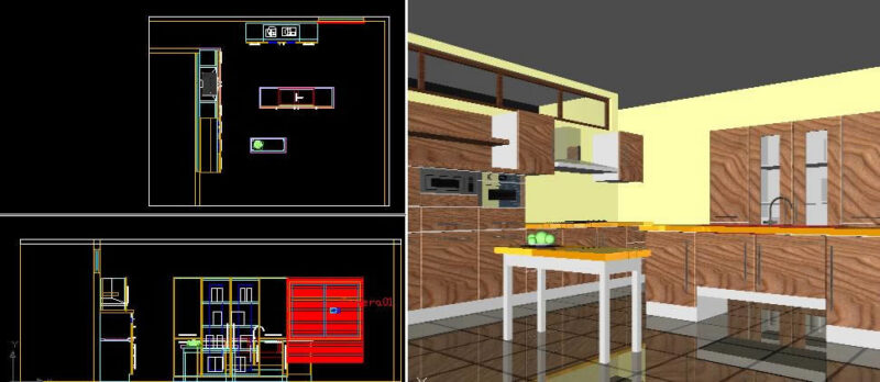 Kitchen 3D DWG Model for AutoCAD