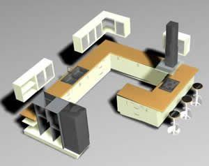 Kitchen Counter top, Cabinets Furniture 3D MAX Model for 3D Studio Max