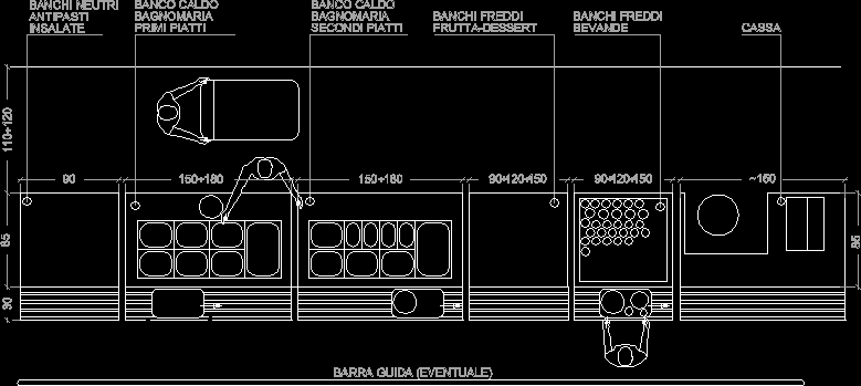 Kitchen Buffet Self Service DWG Block for AutoCAD • Designs CAD