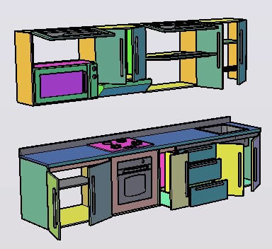 Kitchen Cabinet 02 3d Dwg Model For, 3d Kitchen Cabinets Dwg