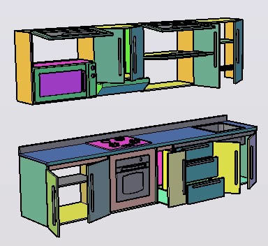 Kitchen Cabinet 02 3D DWG Model for AutoCAD • Designs CAD