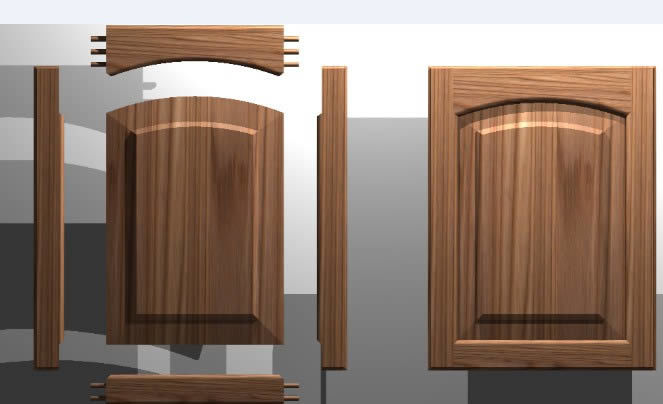 Kitchen Cabinet Door Solid Wood Panel 3d Dwg Model For Autocad