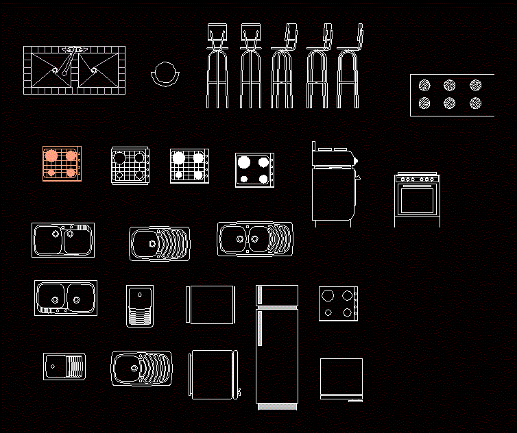 90 Autocad 2k 4k   Kitchen Furniture Dwg Block For Autocad 16686 