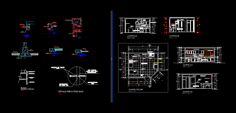 Kitchen With Cuts – Details DWG Detail for AutoCAD