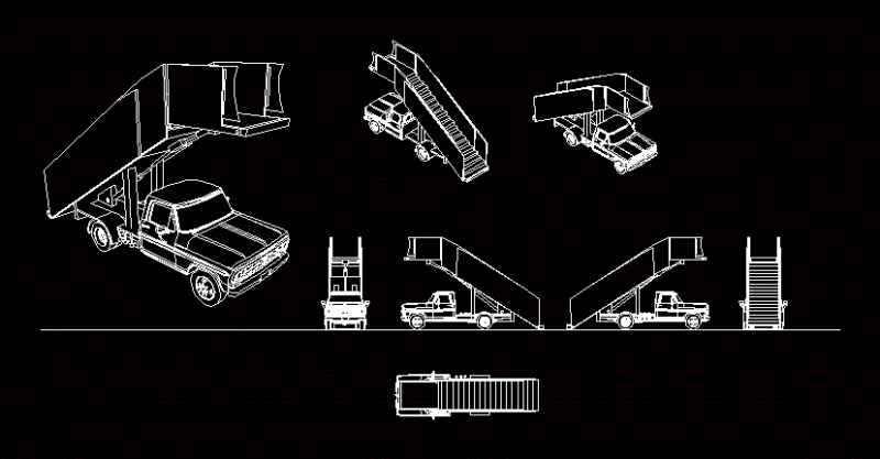Ladder Truck DWG Elevation for AutoCAD