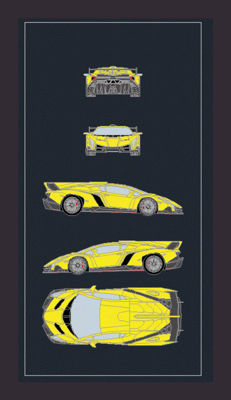 Lamborghini Veneno DWG Block for AutoCAD