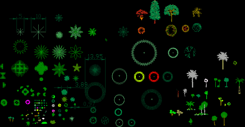 Landscape Planting DWG Elevation for AutoCAD • Designs CAD electrical plan vector 