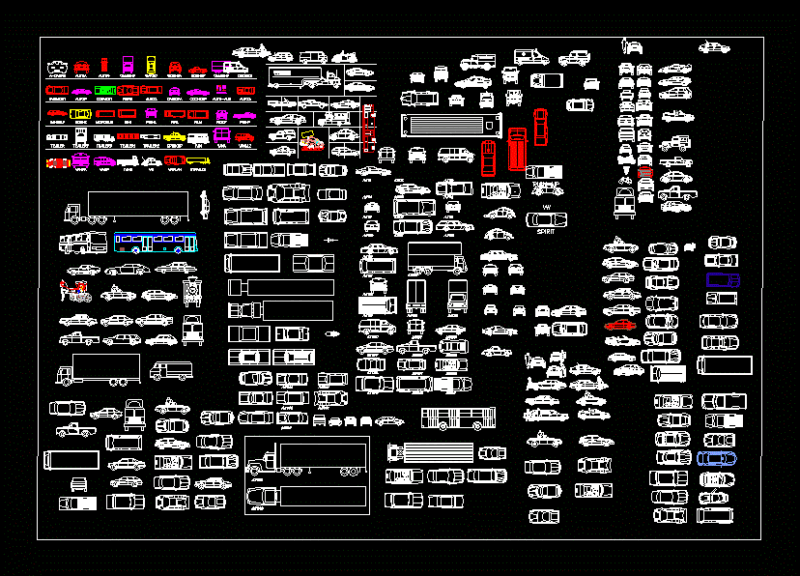 Land Vehicles DWG Block for AutoCAD