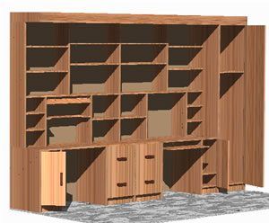 Modular Library Wall 3D DWG Model for AutoCAD