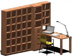 Library Desk 3D DWG Model for AutoCAD