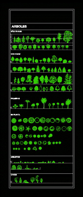 Trees and Shrubs 2D DWG Block for AutoCAD