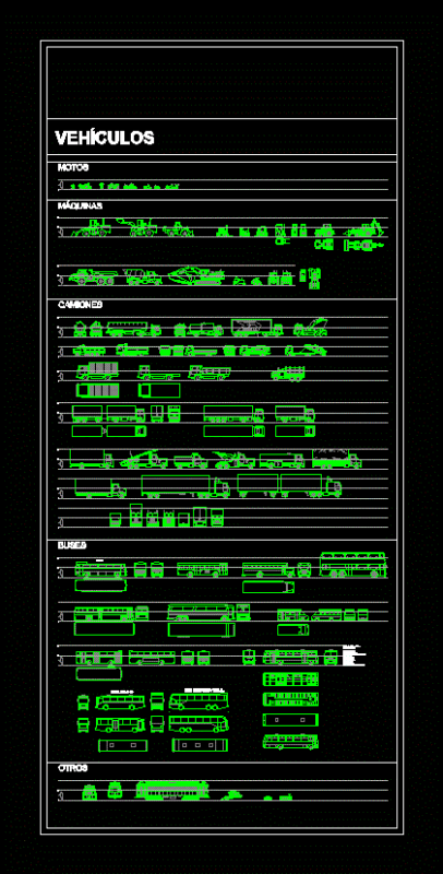 Library Veniculos DWG Block for AutoCAD