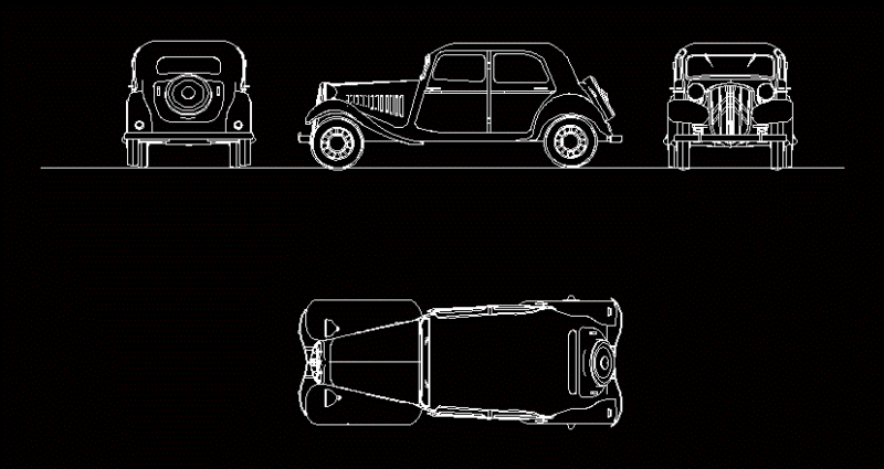 Light Citroen 11 Bl 1947 DWG Block for AutoCAD