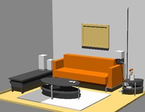 Living Room 3D DWG Model for AutoCAD