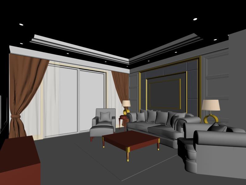 living room 3ds max block
