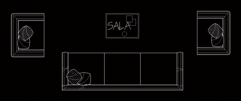 Living Room DWG Block for AutoCAD