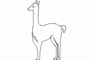 Llama Glama Side View 2D DWG Block for AutoCAD