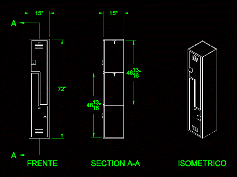 Locker 1 DWG Block for AutoCAD