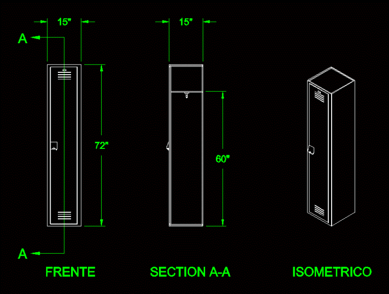 Locker – 2 DWG Block for AutoCAD