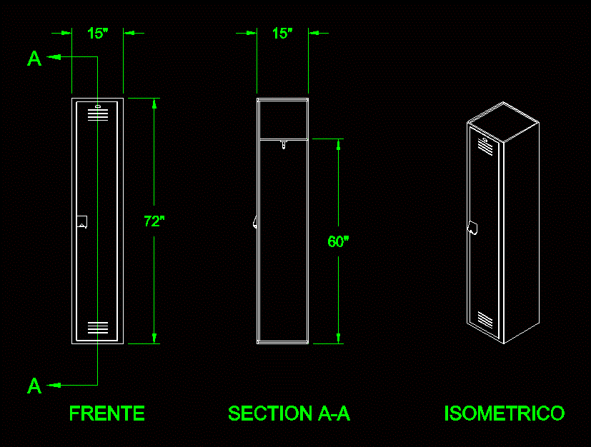 Locker - 2 DWG Block for AutoCAD • Designs CAD