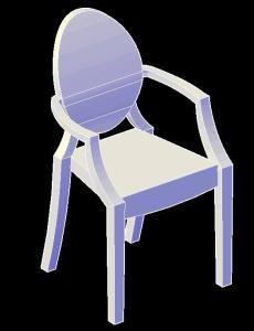 Louis Ghost Chair 3D DWG Model for AutoCAD