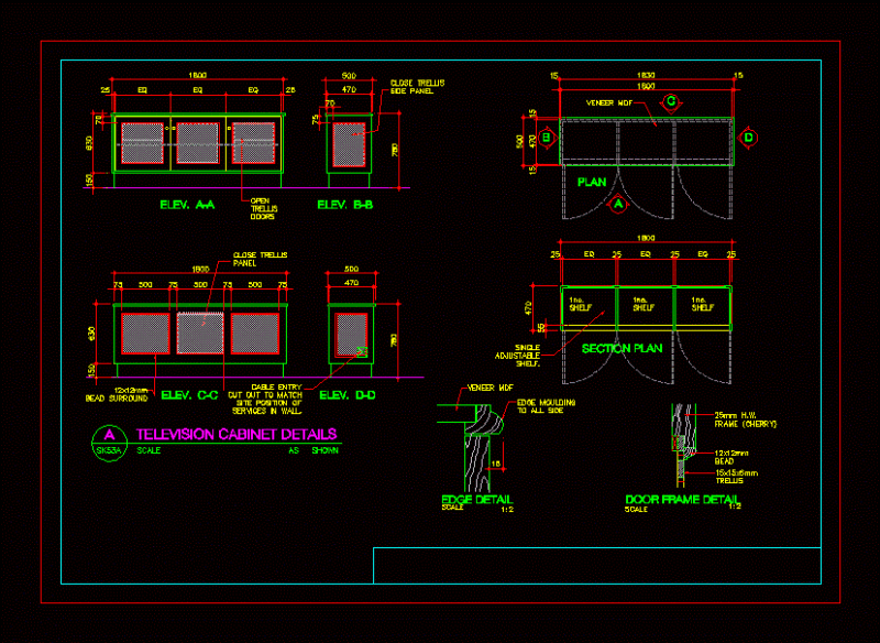 Low Cabinet DWG Detail for AutoCAD