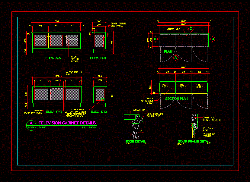 Low Cabinet DWG Detail for AutoCAD • Designs CAD