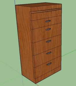 Mahogany Drawers 3D SKP Model for SketchUp