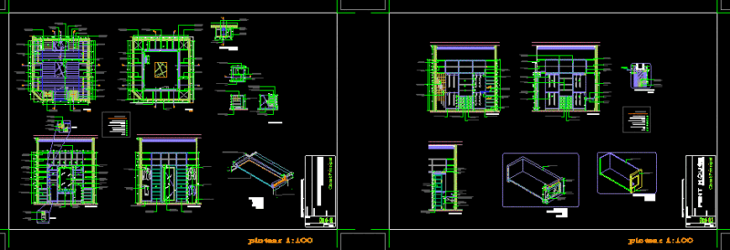 Penthouse Walk-in Closet and Dressing Room DWG Details