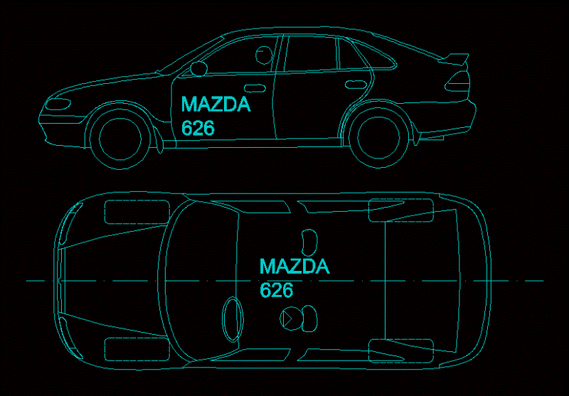 Mazda 626 DWG Block for AutoCAD