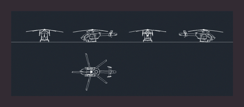 Md902 Helicopter – Helicopter Md902 5 DWG Block for AutoCAD