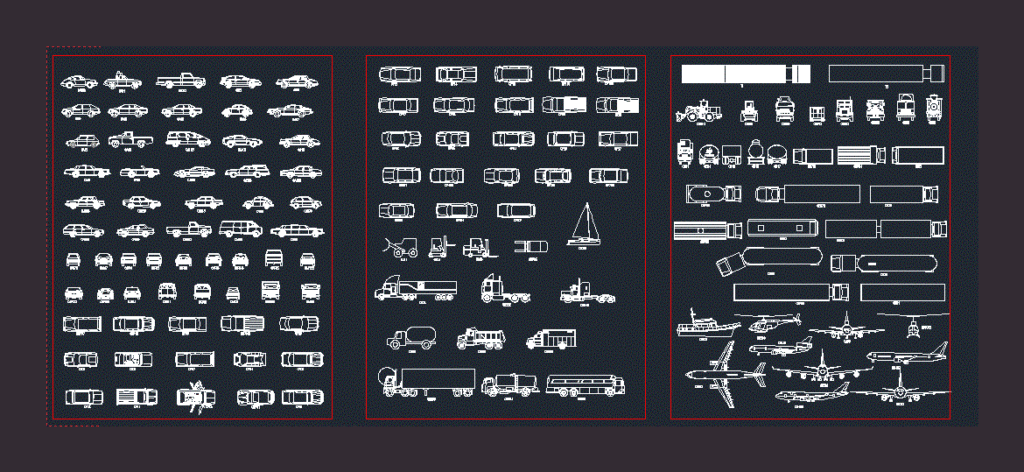 Means Of Transport Blocks DWG Plan for AutoCAD