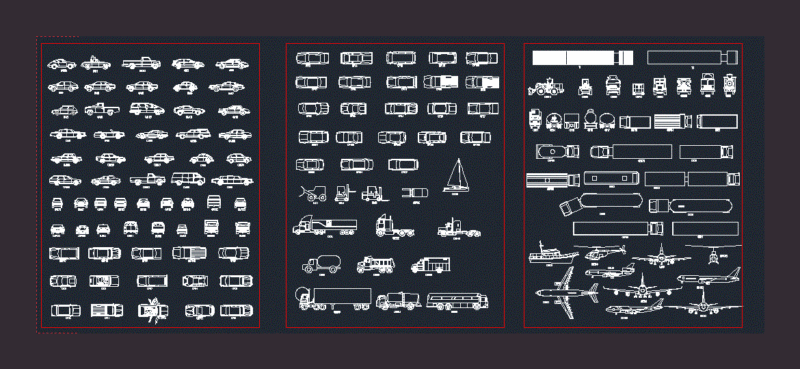 Means Of Transport Blocks DWG Plan for AutoCAD